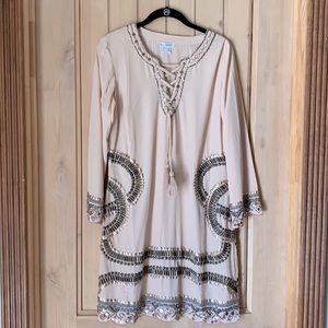 Venus dress nude color beaded